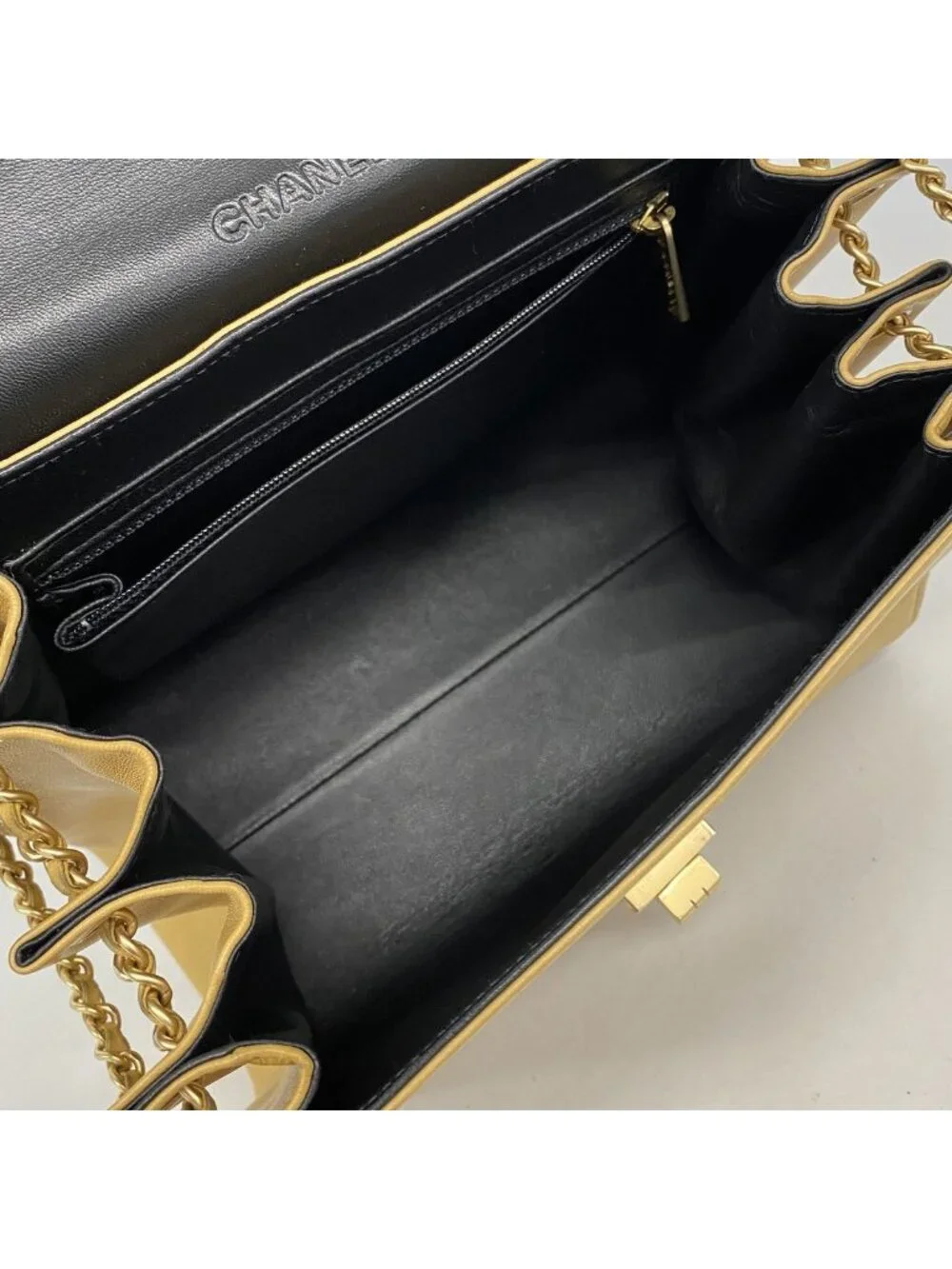 Chanel Shoulder Bag 2.55 Choco Bar Lambskin Brown Gold